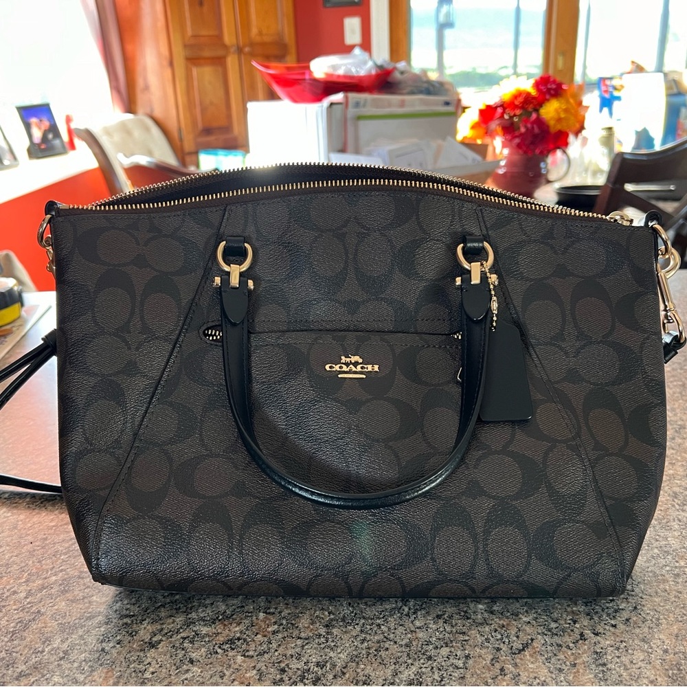 Coach Signature Pattern Prairie Satchel Bag